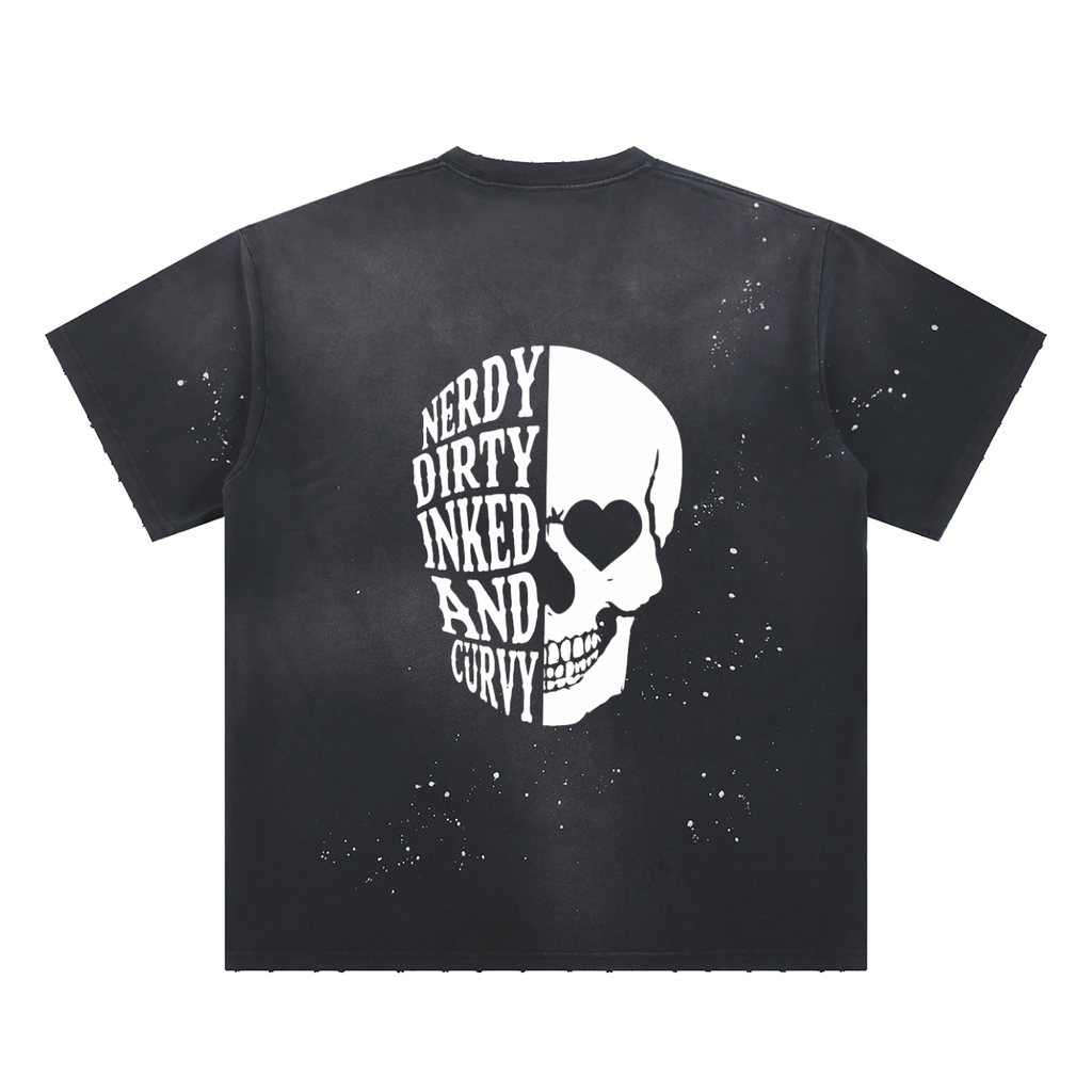 Hand-Frayed Sunfade Paint Splatter T-Shirt