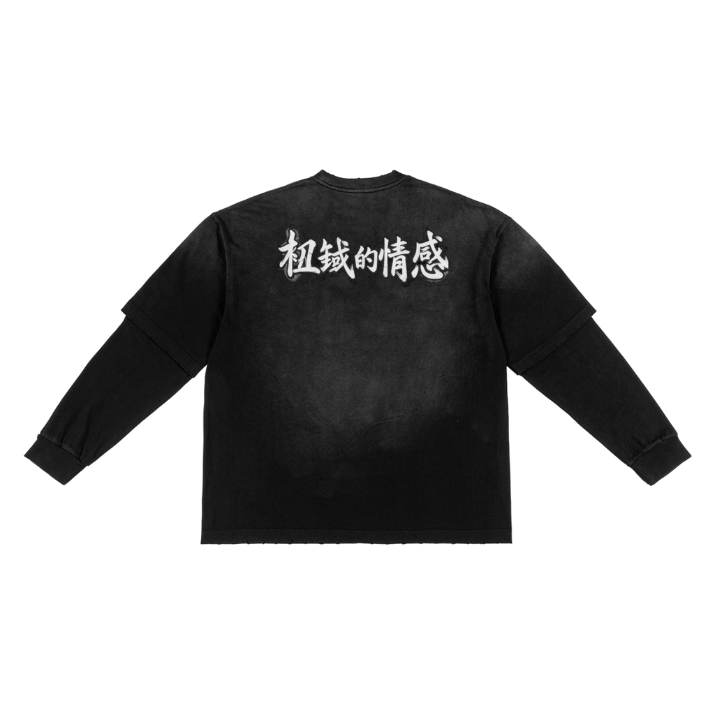 Sunfade Hand-Frayed Faux Two-Piece T-Shirt