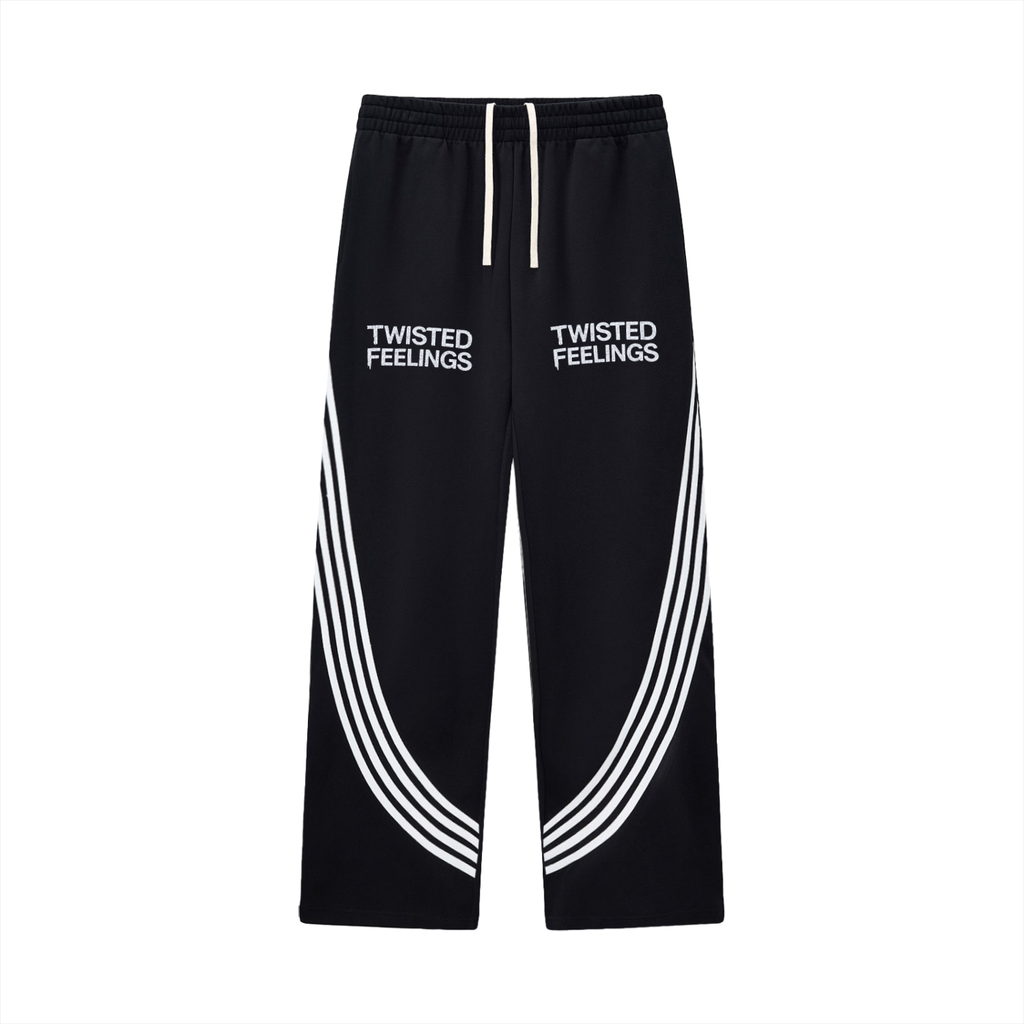 Curved Stripe Straight Sweatpants