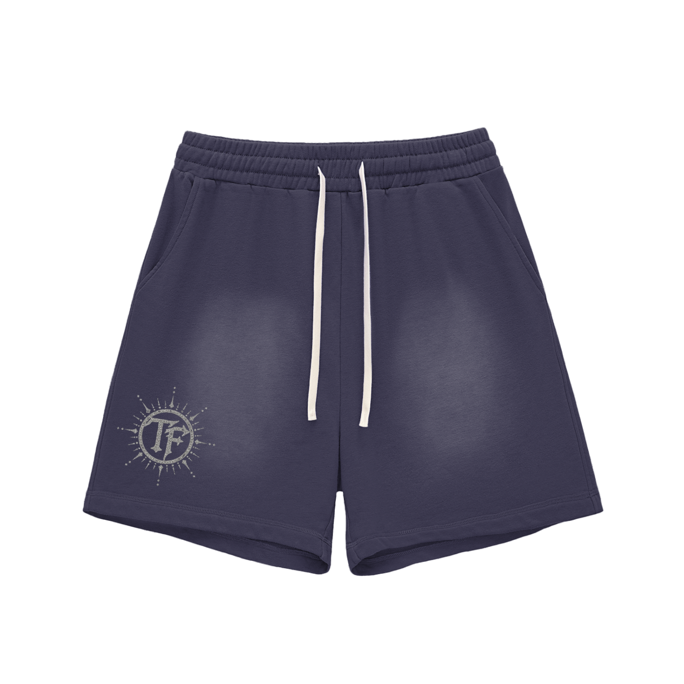 Sun Fade Raw Edge Cotton Shorts