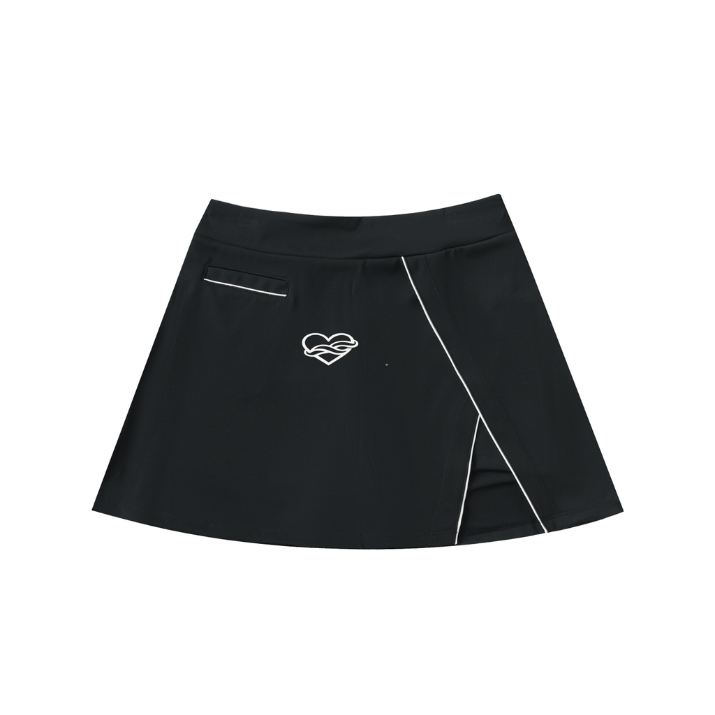 High-Waist Pocketed A-Line Skirt