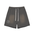 Sun Fade Raw Edge Cotton Shorts