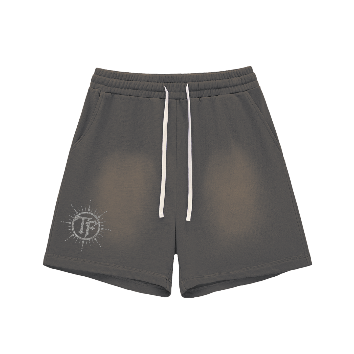 Sun Fade Raw Edge Cotton Shorts