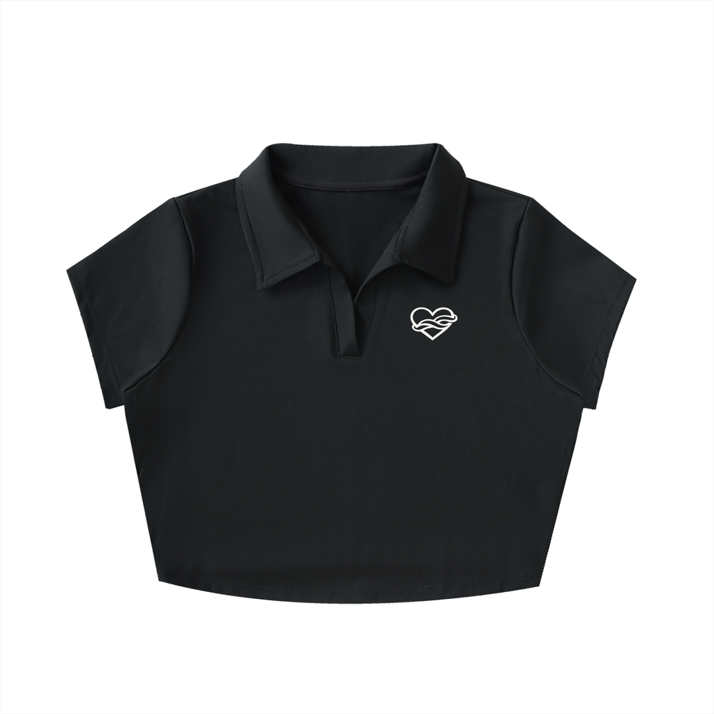 V-Neck Lapel Crop Top