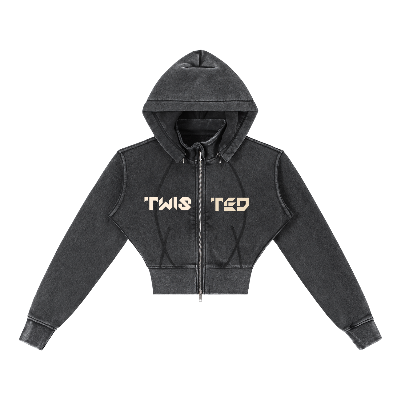Vintage Washed Cropped Fleece Hoodie