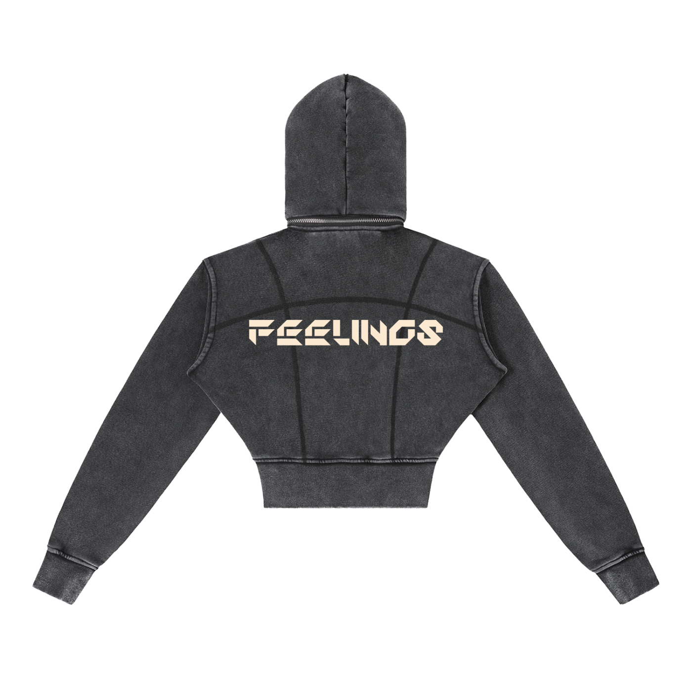 Vintage Washed Cropped Fleece Hoodie