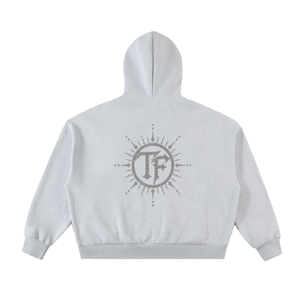 Fleeced Full-Zip Boxy Hoodie