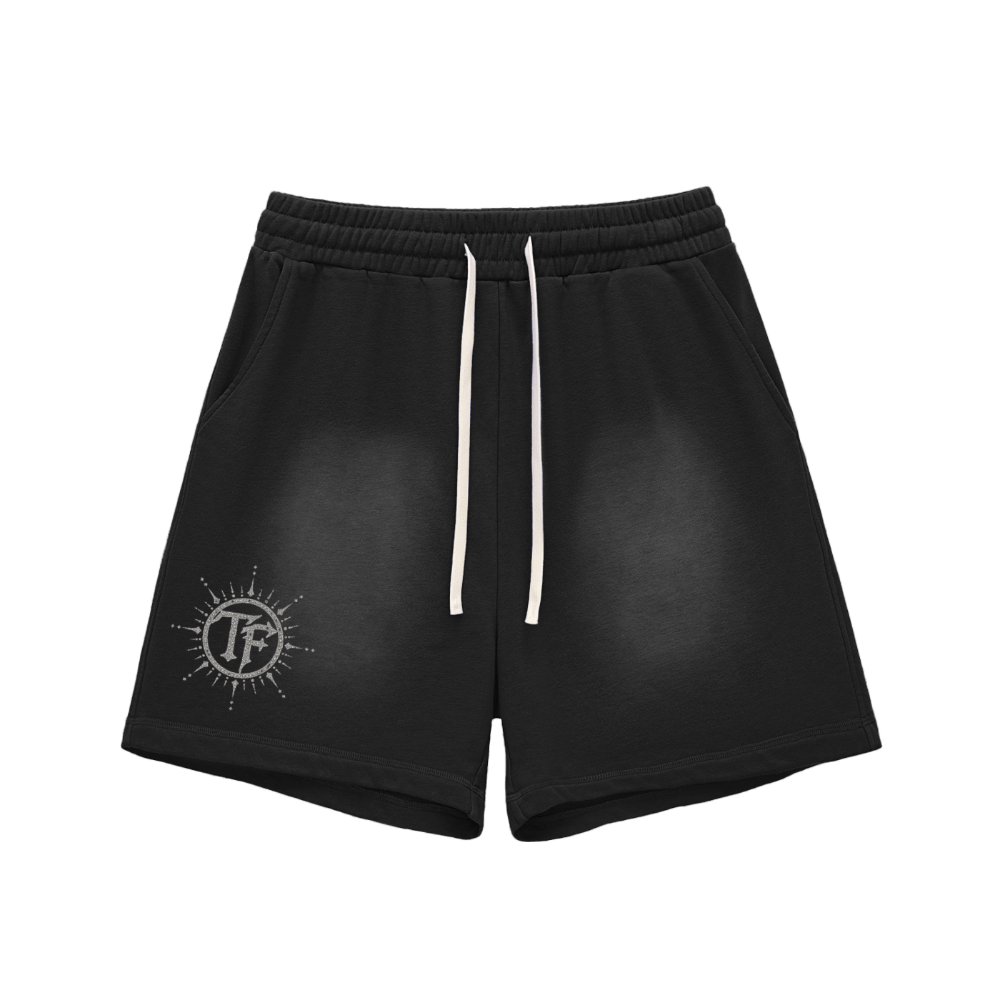 Sun Fade Raw Edge Cotton Shorts