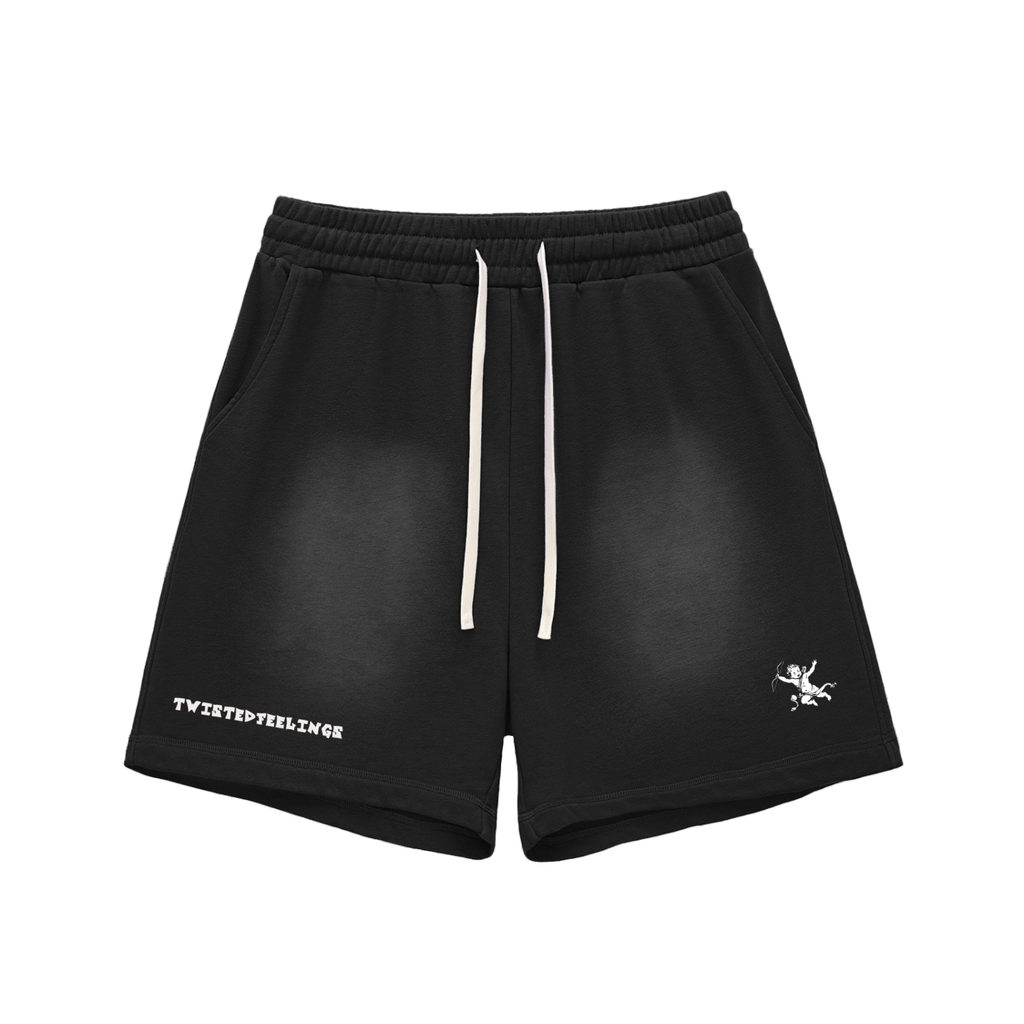Sun Fade Raw Edge Cotton Shorts