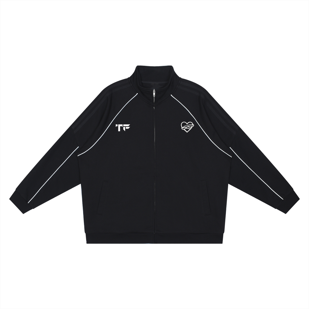 Reflection Striped Raglan Sleeve  Jacket