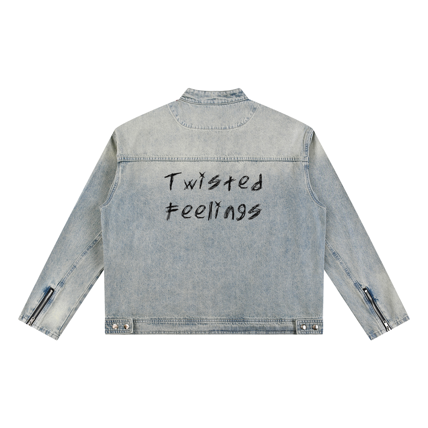 Vintage Wash Zip Denim Jacket