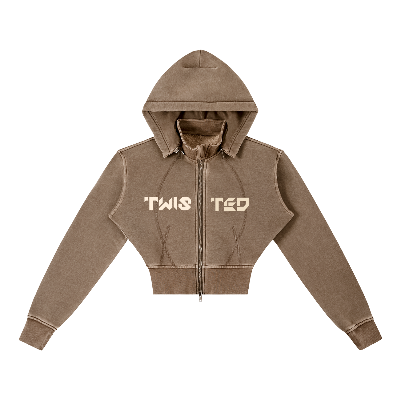 Vintage Washed Cropped Fleece Hoodie