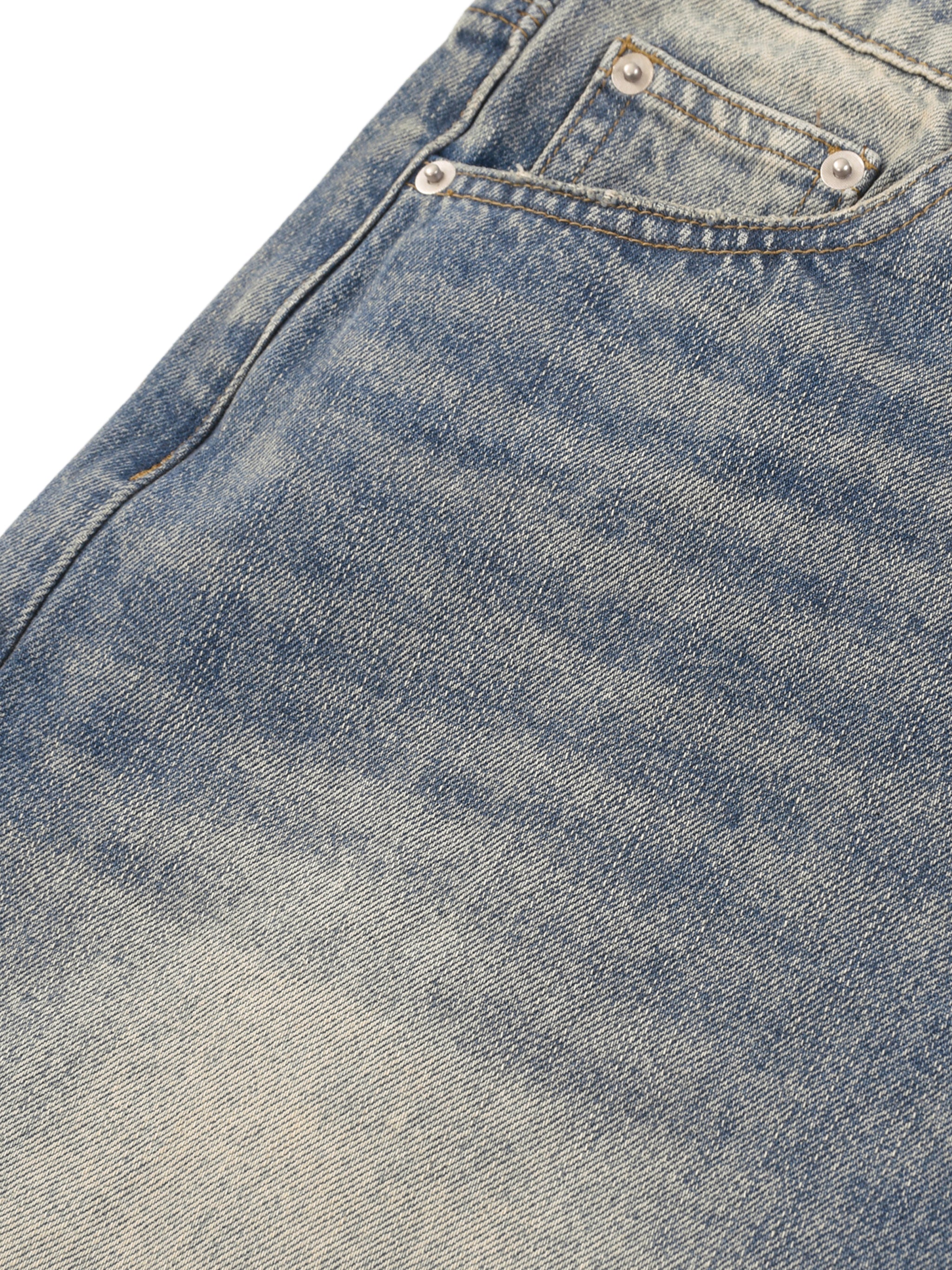 Faded Distressed Baggy Denim Shorts