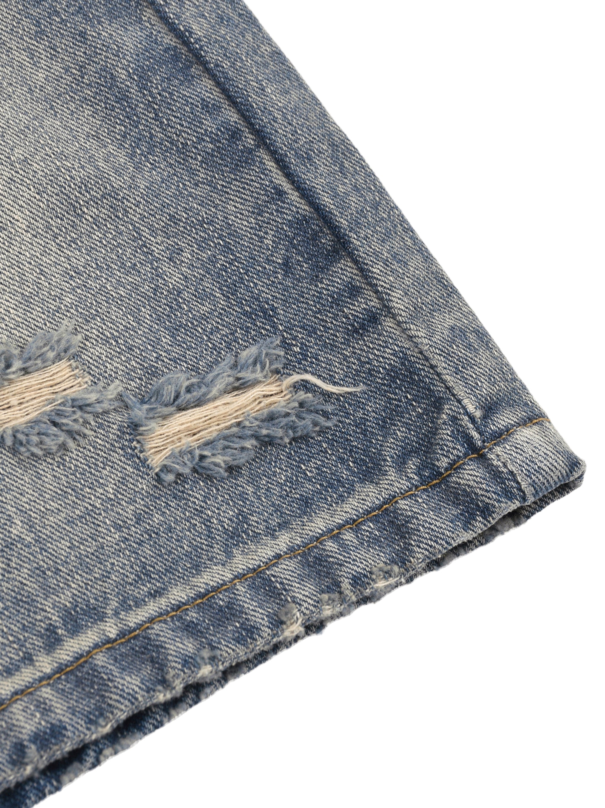 Faded Distressed Baggy Denim Shorts